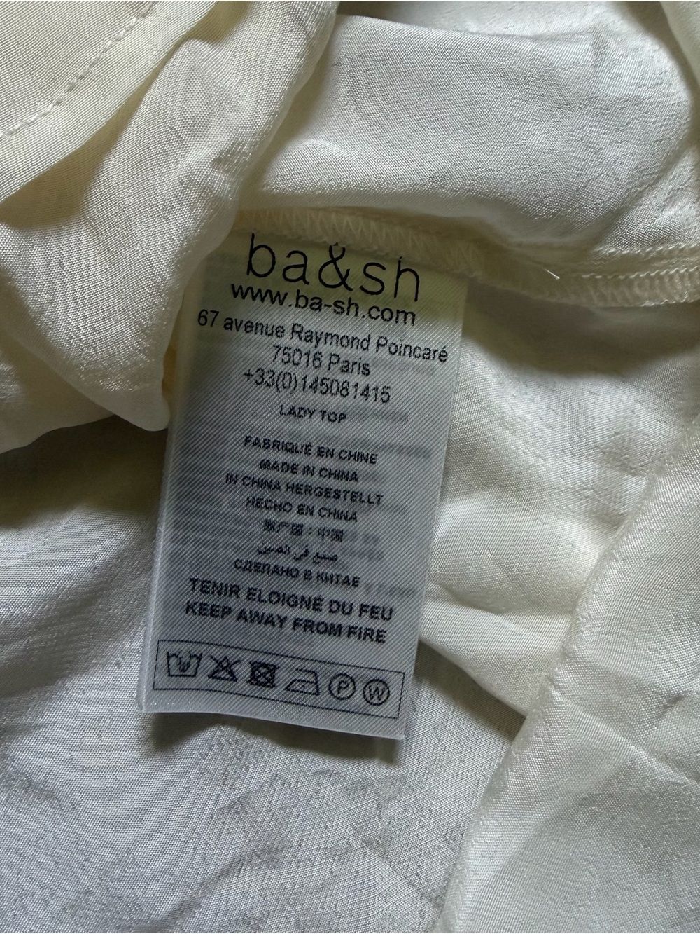 ba&sh Ivory Button-Front V-Neck Blouse - Picture 5 of 7